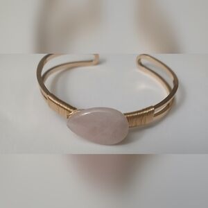 Avon Gold Bracelet with Pink Stone Accent